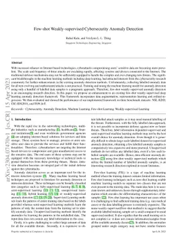 Few-shot Weakly-supervised Cybersecurity Anomaly Detection