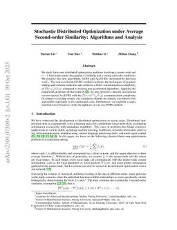Stochastic Distributed Optimization under Average Second-order
  Similarity: Algorithms and Analysis