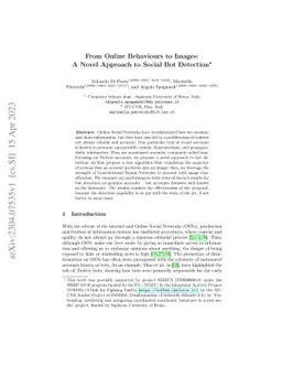 From Online Behaviours to Images: A Novel Approach to Social Bot
  Detection