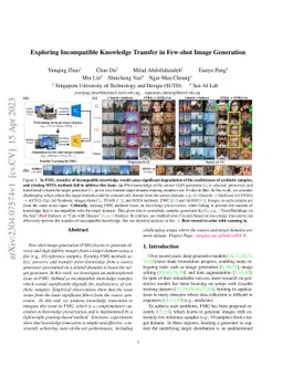 Exploring Incompatible Knowledge Transfer in Few-shot Image Generation