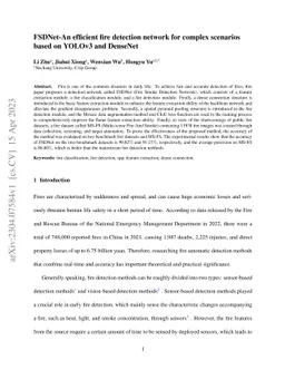 FSDNet-An efficient fire detection network for complex scenarios based
  on YOLOv3 and DenseNet