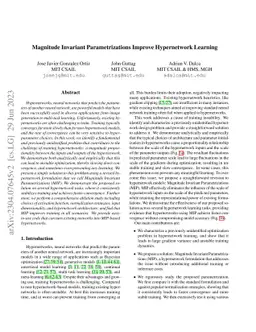 Magnitude Invariant Parametrizations Improve Hypernetwork Learning
