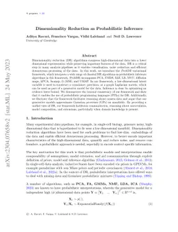 Dimensionality Reduction as Probabilistic Inference