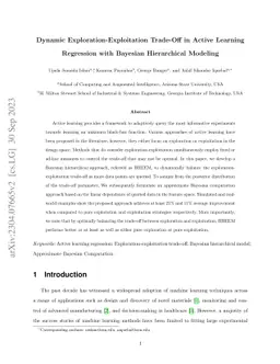 Dynamic Exploration-Exploitation Trade-Off in Active Learning Regression
  with Bayesian Hierarchical Modeling