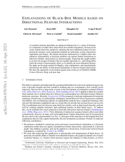 Explanations of Black-Box Models based on Directional Feature
  Interactions