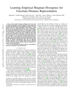 Learning Empirical Bregman Divergence for Uncertain Distance
  Representation