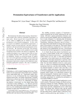 Permutation Equivariance of Transformers and Its Applications