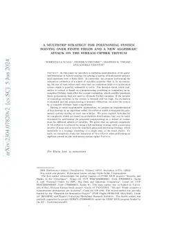 A multistep strategy for polynomial system solving over finite fields
  and a new algebraic attack on the stream cipher Trivium