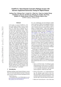 ChatPLUG: Open-Domain Generative Dialogue System with Internet-Augmented
  Instruction Tuning for Digital Human