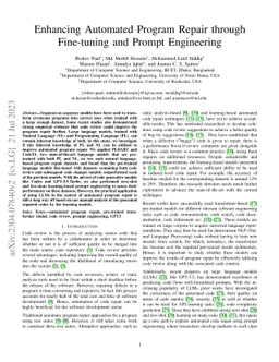 Enhancing Automated Program Repair through Fine-tuning and Prompt
  Engineering