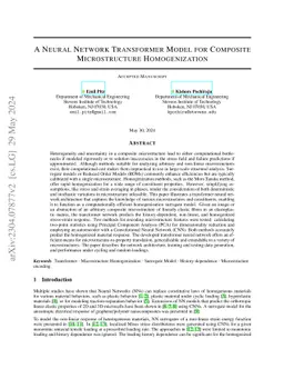 A Neural Network Transformer Model for Composite Microstructure
  Homogenization