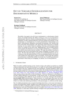 Out-of-Variable Generalization for Discriminative Models