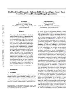 Likelihood-Based Generative Radiance Field with Latent Space
  Energy-Based Model for 3D-Aware Disentangled Image Representation