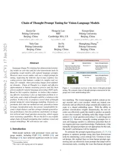 Chain of Thought Prompt Tuning in Vision Language Models