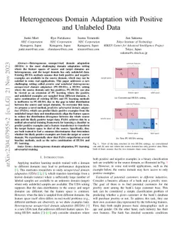 Heterogeneous Domain Adaptation with Positive and Unlabeled Data