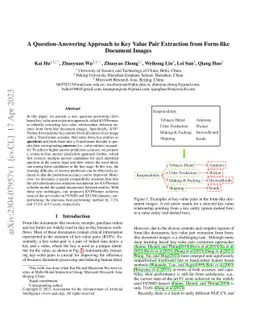 A Question-Answering Approach to Key Value Pair Extraction from
  Form-like Document Images