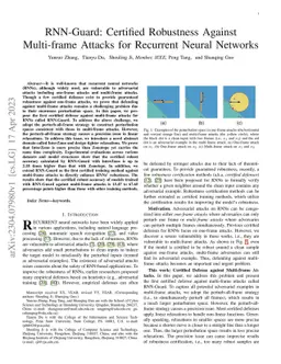 RNN-Guard: Certified Robustness Against Multi-frame Attacks for
  Recurrent Neural Networks