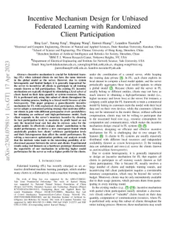Incentive Mechanism Design for Unbiased Federated Learning with
  Randomized Client Participation