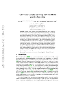 VCD: Visual Causality Discovery for Cross-Modal Question Reasoning