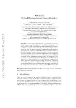 Automatic Textual Explanations of Concept Lattices