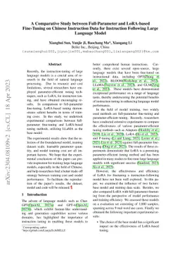 A Comparative Study between Full-Parameter and LoRA-based Fine-Tuning on
  Chinese Instruction Data for Instruction Following Large Language Model