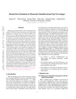 Human Pose Estimation in Monocular Omnidirectional Top-View Images