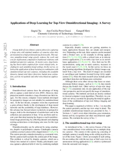 Applications of Deep Learning for Top-View Omnidirectional Imaging: A
  Survey