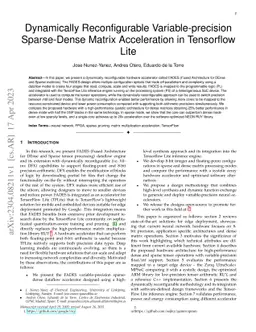 Dynamically Reconfigurable Variable-precision Sparse-Dense Matrix
  Acceleration in Tensorflow Lite