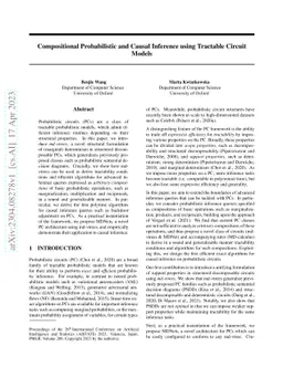Compositional Probabilistic and Causal Inference using Tractable Circuit
  Models