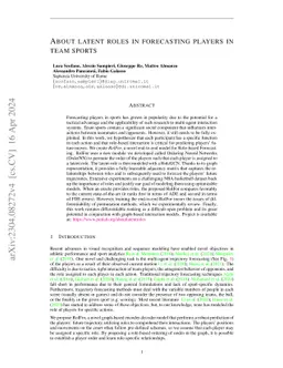 About latent roles in forecasting players in team sports