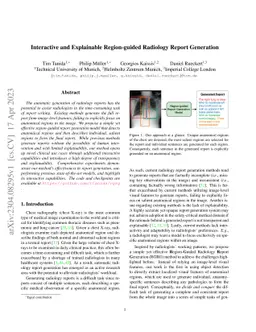 Interactive and Explainable Region-guided Radiology Report Generation