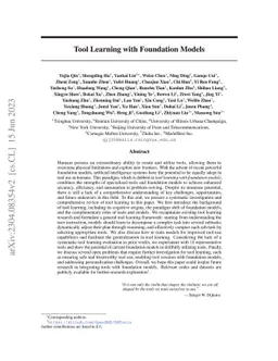 Tool Learning with Foundation Models
