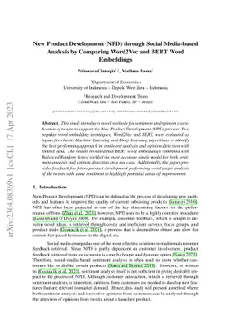 New Product Development (NPD) through Social Media-based Analysis by
  Comparing Word2Vec and BERT Word Embeddings