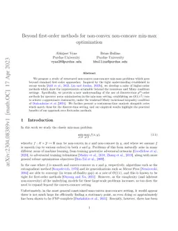 Beyond first-order methods for non-convex non-concave min-max
  optimization