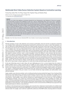Multimodal Short Video Rumor Detection System Based on Contrastive
  Learning