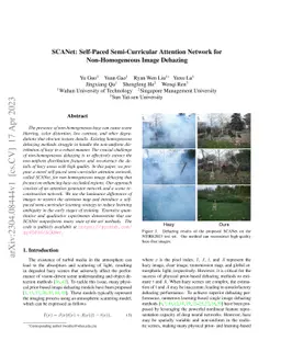 SCANet: Self-Paced Semi-Curricular Attention Network for Non-Homogeneous
  Image Dehazing