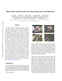 Efficient Video Action Detection with Token Dropout and Context
  Refinement