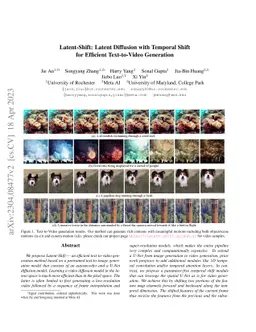 Latent-Shift: Latent Diffusion with Temporal Shift for Efficient
  Text-to-Video Generation