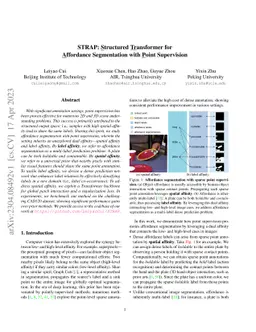 STRAP: Structured Object Affordance Segmentation with Point Supervision