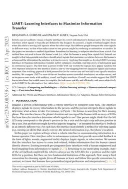 LIMIT: Learning Interfaces to Maximize Information Transfer