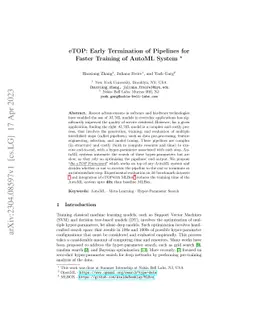 eTOP: Early Termination of Pipelines for Faster Training of AutoML
  Systems