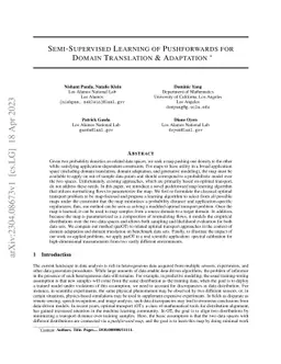 Semi-supervised Learning of Pushforwards For Domain Translation &
  Adaptation