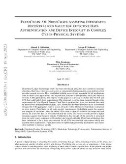 FlexiChain 2.0: NodeChain Assisting Integrated Decentralized Vault for
  Effective Data Authentication and Device Integrity in Complex Cyber-Physical
  Systems