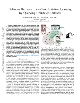 Behavior Retrieval: Few-Shot Imitation Learning by Querying Unlabeled
  Datasets