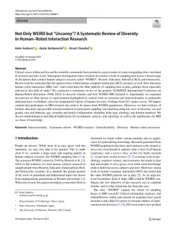 Not Only WEIRD but "Uncanny"? A Systematic Review of Diversity in
  Human-Robot Interaction Research