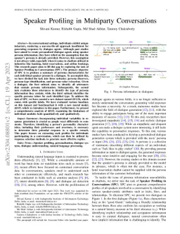 Speaker Profiling in Multiparty Conversations