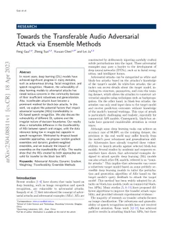 Towards the Transferable Audio Adversarial Attack via Ensemble Methods