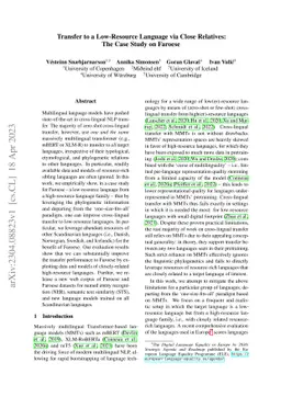 Transfer to a Low-Resource Language via Close Relatives: The Case Study
  on Faroese
