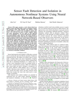 Sensor Fault Detection and Isolation in Autonomous Nonlinear Systems
  Using Neural Network-Based Observers