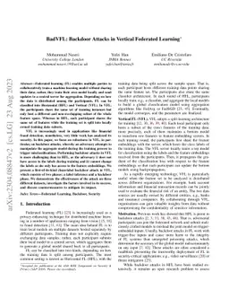 BadVFL: Backdoor Attacks in Vertical Federated Learning